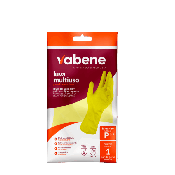 Luva Limpeza Amarela G Vabene