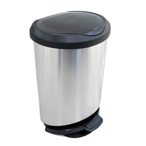 Lixeira Plastica Pedal 45LTS Label Inox