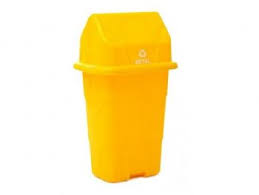 Lixeira Basc Amarelo 50LT Cajovil