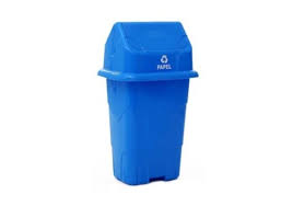Lixeira Basc Azul 50LT Cajovil