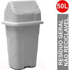Lixeira Basc Cinza 50LT Cajovil