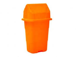 Lixeira Basc Laranja 50LT Cajovil