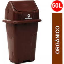 Lixeira Basc Marrom 50LT Cajovil