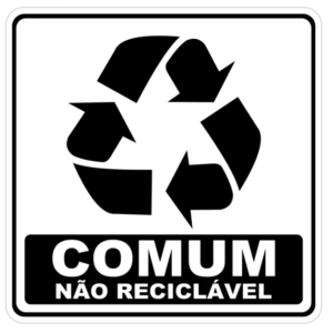 Adesivo Lixo Nao Reciclavel Preto