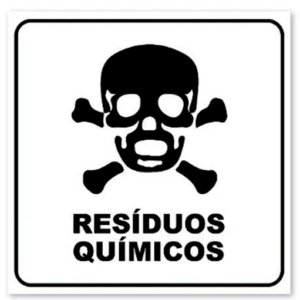 Adesivo Residuos Quimico Preto