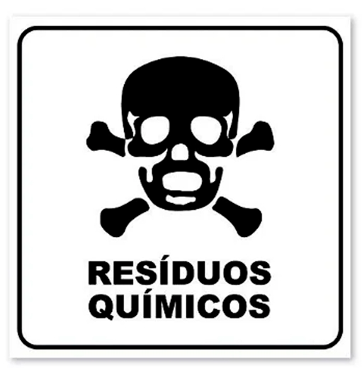 Adesivo Residuos Quimico Preto