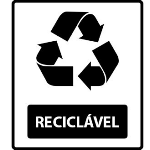 Adesivo Lixo Reciclavel Preto