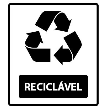 Adesivo Lixo Reciclavel Preto