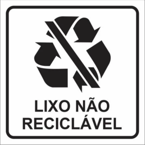 Adesivo Lixo Nao Reciclavel Branco