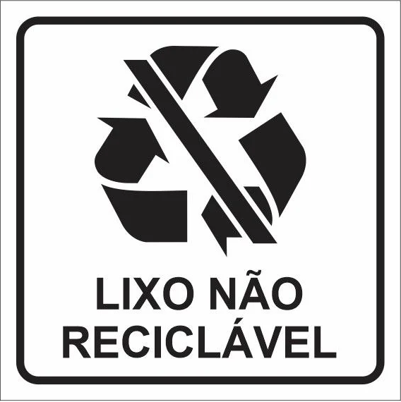 Adesivo Lixo Nao Reciclavel Branco