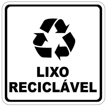 Adesivo Lixo Reciclavel Branco