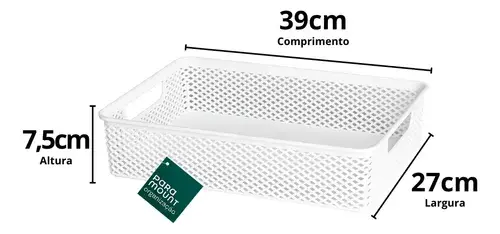 Cesto Organizador Branco 39*27*7,5CM