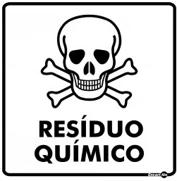 Adesivo Residuos Quimico Branco
