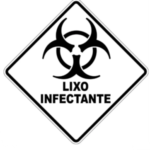 Adesivo Lixo Infectante Branco