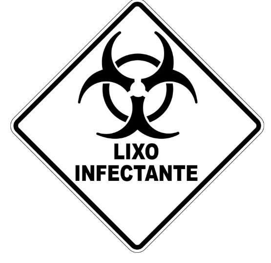 Adesivo Lixo Infectante Branco