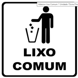 Adesivo Lixo Comum Branco