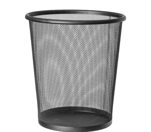 Cesto P/ Lixo Metal 8LTS Aramado Preto