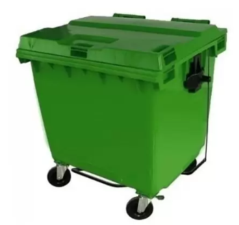 Conteiner C1000pvd 1000L Roda C/pedal Vd