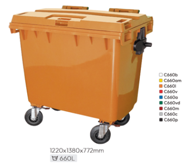 Conteiner C660vd 660L C/roda S/pedal Vd
