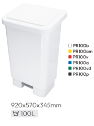 Cesto 100LT Pedal Plast Ret Bc