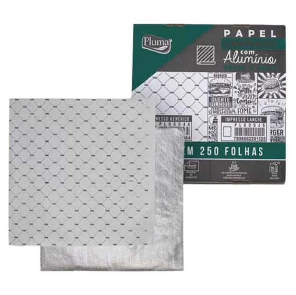 Papel Lamin C/alum Lanche 38X38 250UN