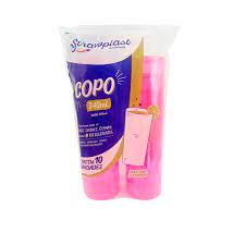 Copo Suco 340ml Rosa Neon 10UN Cpnr-0340