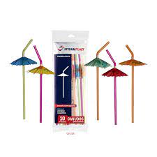 Canudo Guarda-chuva Flex 6MM 10UN Cs-233
