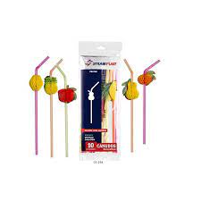 Canudo Frutas Flex 6MM Pct 10UN Cs-234