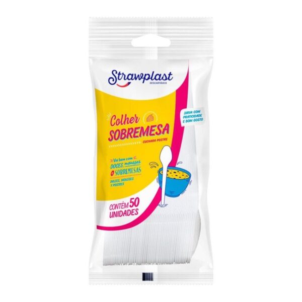 Colher Sobremesa Branca Pct 50UN Csb-620