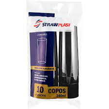 Copo Suco 340ml Preto Pct 10UN Cpp-0340