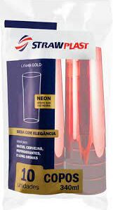 Copo Suco 340ml Vm Neon 10UN Cpnv-0340