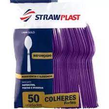 Colher Forte Roxa Pct 50UN
