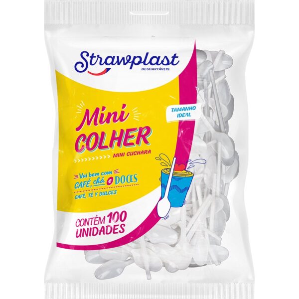 Mini Colher Branca Pct 100UN Csb-690