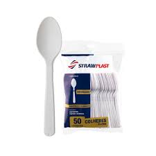 Colher Longa Branca Pct 50UN