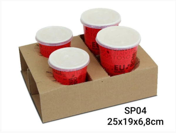 Suporte Papel P/4 Copos 25X19X6,8CM 50UN
