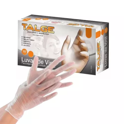 Luva Vinil P Talge C/talco