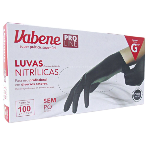 Luva Nitrilica Preta G S/talco