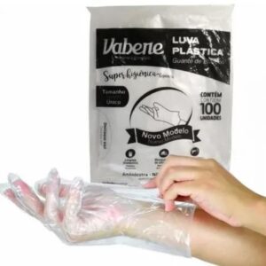 Luva Plastica Desc Transp Vabene 100UN