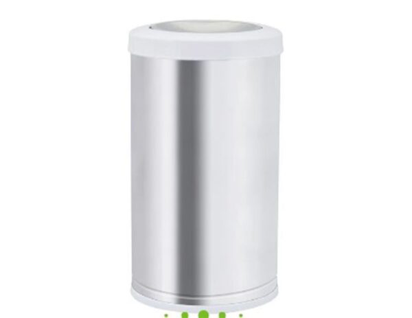 Lixeira Inox C/tp Basc Aro Bco 20LT