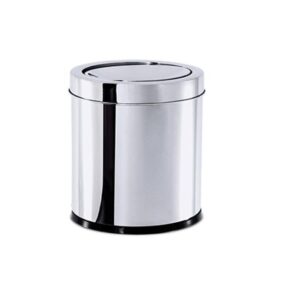 Lixeira Inox Tp Basc Aro Plast Cromado 5LT