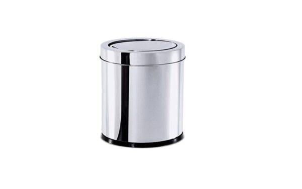 Lixeira Inox Tp Basc Aro Plast Cromado 5LT