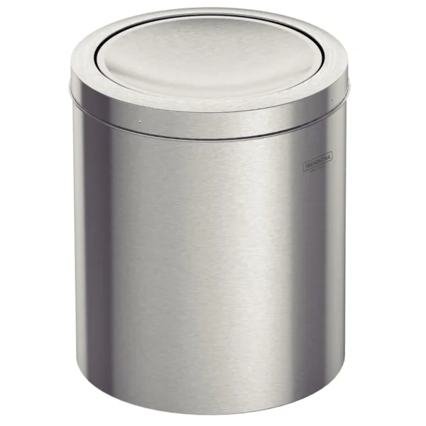 Lixeira Inox Tp Basc Aro Plast Cromado 30L